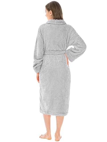 PAVILIA Premium Womens Plush Soft Robe Fluffy, Warm, Fleece Sherpa Shaggy Bathrobe thumbnail 2