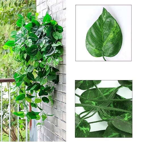 ZYIGYI 360 Feet 48 Pack Fake Greenery Hanging Garland, Ivy Leaf Plants, Vine Leaves, Fake Flowers Foliage for Bedroom Garden Wall Decor thumbnail 4