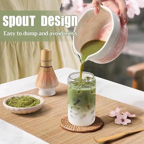 Birthday Gifts for Women: Matcha Whisk Set with Ceramic Matcha Bowl - Bamboo Matcha Whisk & Holder,Bamboo Scoop,Sifter - Complete Matcha Kit 5 Pcs - Gift for Matcha Lovers thumbnail 7