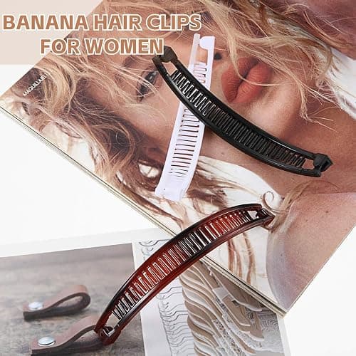 Banana Hair Clip - Designed specifically for women and girls: Suitable for long hair, thick curly hair styling Banana clip accessory styling (6 pieces) thumbnail 6