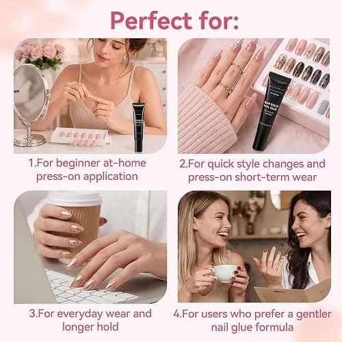 Makartt Press On Nail Glue: No UV Lamp Needed, 20s Air Dry Adjustable for Beginners, Strong Hold, Semi-solid Precise Control, Easy for Press-On Users At-home Application, HEMA-Free for Sensitive Nails thumbnail 5