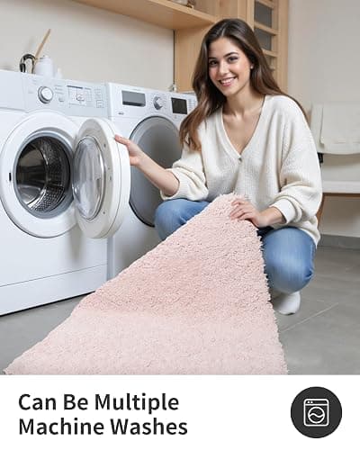 ILANGO Pink Bathroom Rugs 24" × 17" Non Slip & Super Absorbent Extra Thick Soft, Washable Bath Mat for Floor, Non Shedding Microfiber Plush Holiday Bath Rug with Rubber for Shower Sink thumbnail 6