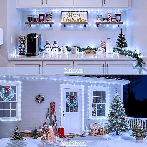 JMEXSUSS 2 Pack Fairy Lights Battery Operated, Total 400 LED 132ft Outdoor Fairy String Lights with Remote, 8 Modes Copper Wire Twinkle Lights for Bedroom Tree Wall Patio Outside Decor, White thumbnail 5