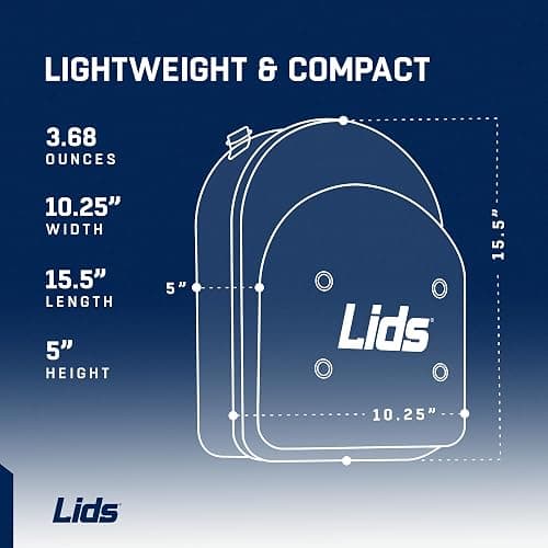 Lids Hat Travel Case – Baseball Cap Carrier for 6 Hats, Durable Black Exterior with Light Blue Interior, Storage with Handle & Adjustable Shoulder Strap, Hard Hat Organizer for Travel & Closet thumbnail 9