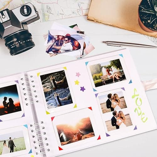 Vienrose Scrapbook Kit 80 Page, DIY Photo Album Memory Book, 28.5x21 cm | Silk Ribbon, Craft Paper Album Holds 240 4x6 Photos for Wedding Guest Book, Anniversary, Baby, Travel, Valentines Day thumbnail 2