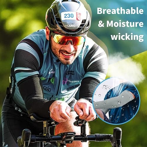 YESLIFE UV Sun Protection Arm Sleeves for Men & Women,UPF 50 Cooling Sports Sleeve thumbnail 3