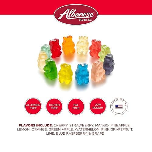 Albanese World's Best 12 Flavor Gummi Bears, 36oz Bag of Candy, Soft & Chewy Candy Snacks, Fruity Flavor Assortment thumbnail 6