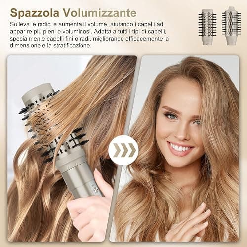 7MAGIC Air Styler 6 In 1, Asciugacapelli Ionico, Spazzola Rotante Per Capelli, Arricciacapelli Automatico, Spazzola Lisciante, Senza Danni Da Calore, Asciugatura Rapida, Con Borsa Da Viaggio thumbnail 6