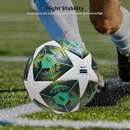 XAVOLENT Professional Soccer Ball Size 5,4 | Thermal Bonded Waterproof PU Match-Quality Training Ball with Pump thumbnail 2