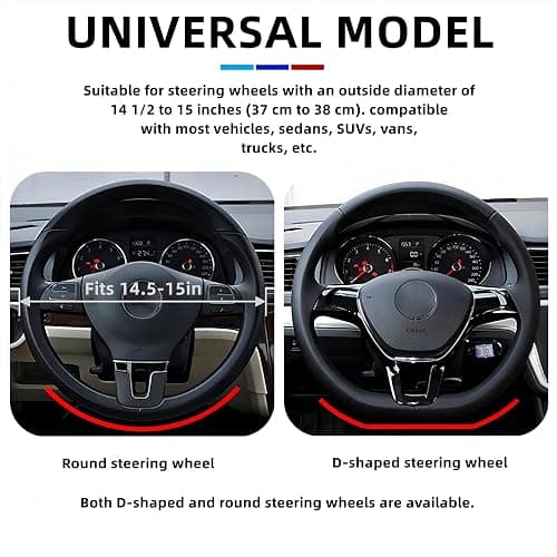 Diamond Fluffy Steering Wheel Cover with Colorful Rhinestones Crystal for Women Girls, Universal 15-Inch (38cm) Auto Elastic Protector, Car Accessories for Most Cars, SUVs | Purple thumbnail 5