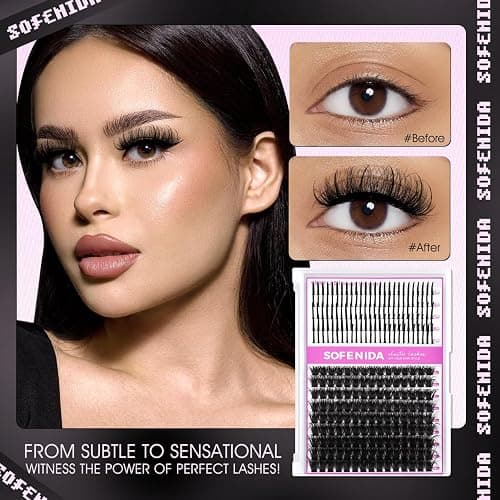 Lash Clusters Thick Lash Cluster with Lash Spikes 13-21MM Eyelash Clusters Thick Volume DIY Fairy Spiky Lash Extension Manga Lash Clusters Volume Cluster Lashes by SOFENIDA(100D-10-18MM) thumbnail 6