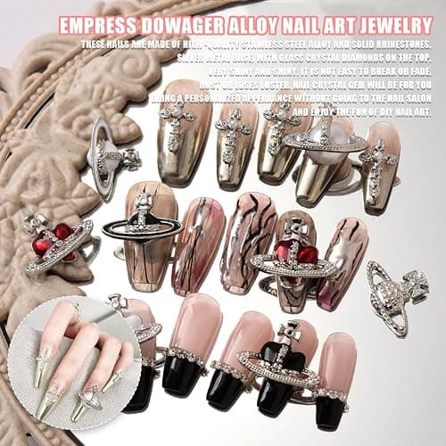 Planet Nail Art Charms, 32 Stück Saturn Form Nagel Edelsteine für Acrylnägel, Glänzender Nagel Strasssteines Mädchen Nail Art DIY Handwerk Dekoration Zubehör thumbnail 4