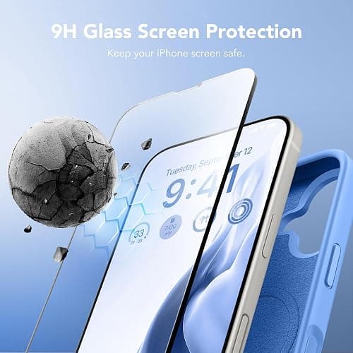 GONEZ Magnetic for iPhone 16 Case, Compatible with MagSafe, [Screen Protector + Camera Lens Protector], Liquid Silicone Shockproof Protective Phone Case for iPhone 16 6.1", Royal Blue thumbnail 6