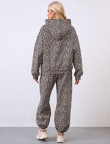 Eutten Camo Sweatsuits for Women Set 2 Piece Camo Hoodies Maple Leaf Print Oversized Sweatshirt Lounge Sets Fall Outfits thumbnail 3