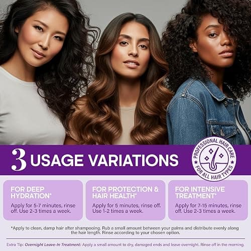 Hydrating Hair Mask – Post Hair Relaxer for Damaged & Dry – Deep Conditioning Keratin Treatment for Curly & Color-Treated – Soft, Smooth, Anti-Frizz & Split Ends Repair with Collagen, Biotin – 10 oz thumbnail 6