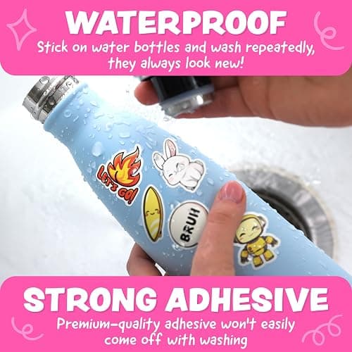 Cute Stickers for Kids - Christmas Stocking Stuffers Kids - Kawaii Water Bottle Stickers for Teens - 108pc Bulk Sticker Pack - Waterproof Vinyl Stickers for Water Bottles, Scrapbook, Laptops, Journal thumbnail 4