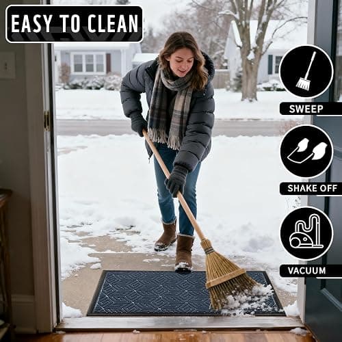 Yimobra Doormat Outdoor Entrance 29.5x17, All-Weather Waterproof Outdoor Mats for Front Door, Non Slip Welcome Door Mat for Patio Proch Outside Entryway Indoor, Blue thumbnail 5