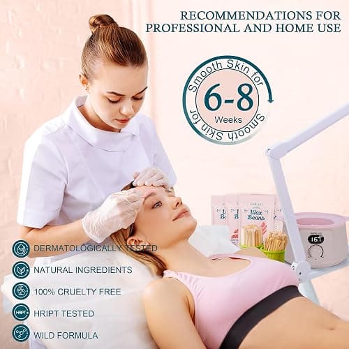 EVERLUXE Waxing Kit for Women Hair Removal with Silicone Wax Warmer Liner, Digital Waxing Machine Hard Wax Kit for Full Body, Arms, Legs, Face, Bikini, Brazilian Wax Kit for Women Men Sensitive Skin thumbnail 8