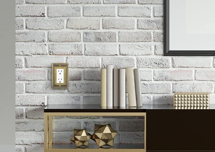 Henne Bery Sunken Pearls Heavy Duty Decorative Wall Plate Switch Plate Outlet Cover (Single Decorator, 2 Pack, Antique Brass) thumbnail 6