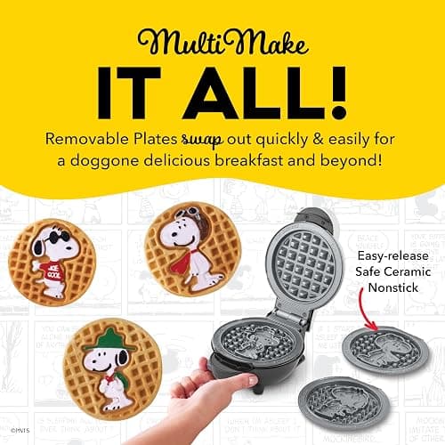 Peanuts x Dash MultiMaker® Mini Maker System (4 Plates: Joe Cool, Flying Ace, Beagle Scout, Waffle) thumbnail 4