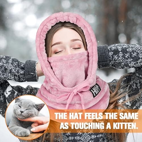 HASAGEI Ski Mask for Women Balaclava Women Men Windproof Thermal Hood Winter Neck Warmer with Plush thumbnail 5