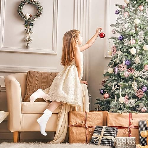 WLLHYF Women Frilly Ankle Socks - Soft White Ruffle Fashion Ladies Princess Lace Cotton Cute Socks thumbnail 9