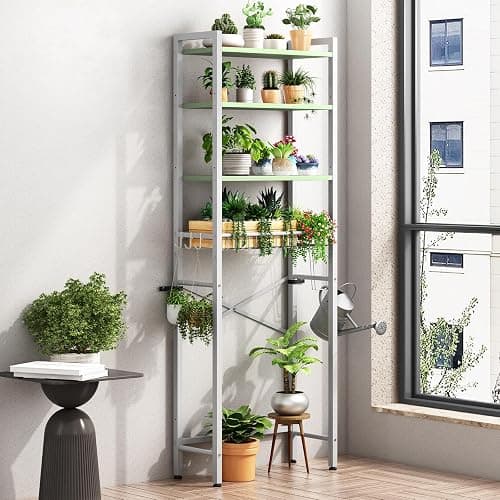 Kalrin Over-The-Toilet Storage Rack, 4-Tier Bathroom Organizer Shelf Over Toilet with Adjustable Shelf and Basket, Freestanding Space Saver Bathroom Shelves Above Toilet for Room (Avocado Green) thumbnail 9