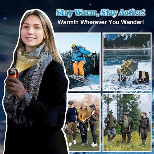 Hand Warmers Rechargeable 2 Pack, Electric Dual-Sided Heating with LED Display & Flashlight, Max 127℉, 13Hrs Long Lasting Pocket Heater for Raynauds, Hunting Essentials, Golf Gifts for Men Women thumbnail 7