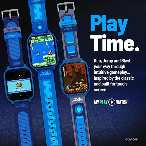 My Play Watch Mega Man Retro Gaming Smartwatch, Built from Mega Man™ 2 | Classic & Arcade Modes, No Wi-Fi or Bluetooth, Heart and Calories Tracking, Digital Watch, All Day Fitness, Includes 2 Bands thumbnail 6