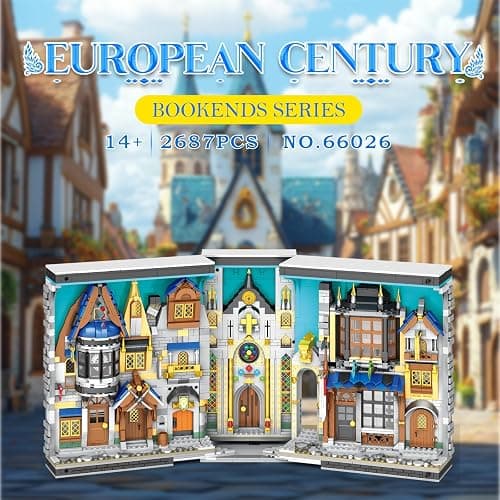 Reobrix Medieval Book Nook Building Set with Lights for Adults, 2687 Pieces | Warm LED Lighting 180° Hinged Opening Design 2687-Piece Detailed Build Bookshelf Insert and Display Model thumbnail 3