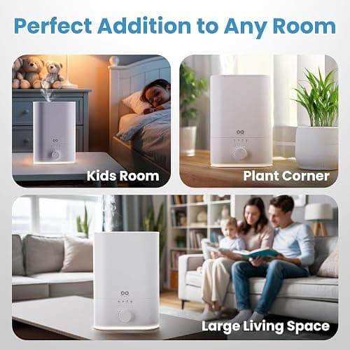 Everlasting Comfort 6L Humidifier Large Room, High Mist Output 60 HR Runtime Ultrasonic Top Fill Humidifiers for Bedroom, Easy to Use & Clean for Home, Baby Humidifier, Plants, Congestion, Indoor thumbnail 8