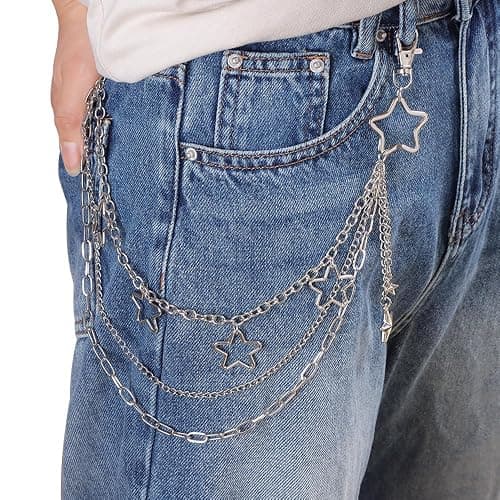Pants Chain Wallet Chain Punk Chain Hip Hop Butterfly Lock Charm Jeans Chains Rock Chains for Women Men Hipster Women Fashion Trendy Waist Pants Chain Jewelry Clothing Accessories thumbnail 4
