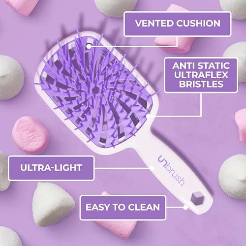 FHI Heat UNbrush Plus — Curly Hair Brush for Gentle & Effective Detangling on Wet or Dry Fragile Hair Types — Detangler Brush w/ 84 UltraFlex Bristles, Ultra-light, Vented, Anti Static Hairbrush thumbnail 6