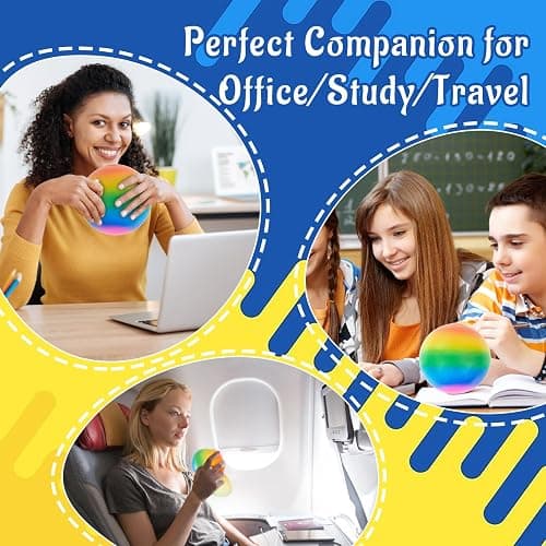 Giant 4-Inch Rainbow Stress Ball -Jumbo Big Squeeze Relief! Fills Your Entire Palm, 2X Larger Than Standard, Ultra-Soft Ball for Deep Stress Relief thumbnail 7