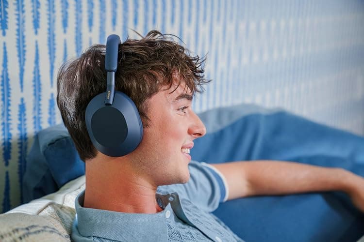 Sony WH-1000XM5 Premium Noise Canceling Headphones, Auto NC Optimizer, 30-Hour Battery, Alexa Voice Control, Midnight Blue thumbnail 16