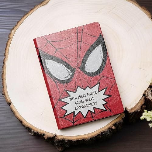 JOHSBYD Super Spiderman Gifts Always Remember You’re Braver Than You Believe Leather Notebook Super Spiderman Fans Gifts (with great power comes great responsibility) - with great power comes great responsibility thumbnail 2