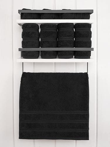 American Soft Linen Luxury Hand Towels for Bathroom, 600 GSM Heawy Weight 16x28 Size 100% Cotton Turkish 4 Piece Hand Face Towel Set, Black Hand Towels thumbnail 3