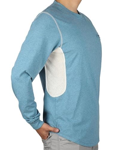 BOCOMAL FR Shirts for Summer Breathable Vented Design 6oz Heather Jersey Flame Resistant Long Sleeve Crew T Shirt thumbnail 2