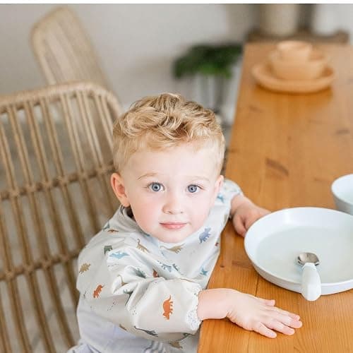 Tiny Twinkle Long Sleeve Bib for Babies & Toddlers | Waterproof Smock Bib for Eating | Machine Washable & Mess-Proof Feeding Essentials | Newborn Shower Gift (Dinosaur, 6–24M) thumbnail 2