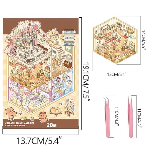 20 Sets DIY 3D Sticker Scene Collection Book for Kids Adults Cute Make Your Own Shop House Stickers for Gifts Stickers Therapy for Adult Relief Stress Pass The Time Play Park Hamburg Castle Library thumbnail 2