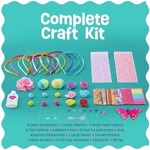 Pretty Me Headband Making Kit for Girls - Arts & Crafts Easter Gift - Make Your Own Fashion Headbands for Kids - DIY Hair Accessories - Gift for Ages 5-12 Year Old Girl - Little Kids Art & Craft Gifts thumbnail 2