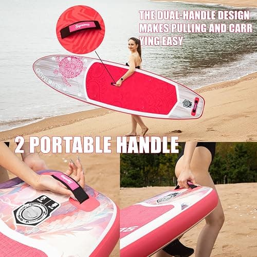 SUPEIMCO Inflatable Stand Up Paddle Board - Upgraded Glue-Free Hot Melt Technology, Long Service Life, 10'6", Anti-Slip EVA Deck, Full SUP Accessories, Included for Adults Youth All Skill Levels thumbnail 8