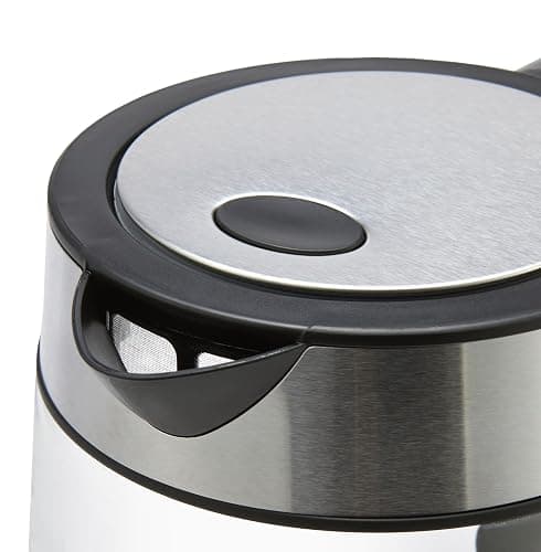 Amazon Basics Electric Kettle with Glass Carafe for Tea and Coffee, BPA-Free, Fast Boiling, Auto Shut-Off, Boil-Dry Protection, Water Level Indicator, 1.7 Liter, 1500W, Black and Silver thumbnail 4