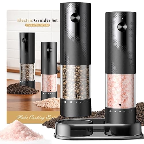 Electric Salt and Pepper Grinder Set - Rechargeable Automatic Salt and Pepper Shakers, Kitchen Appliances with External Adjustable Coarseness, Large Capacity, Housewarming Birthday Gifts for Women Men - Image 1