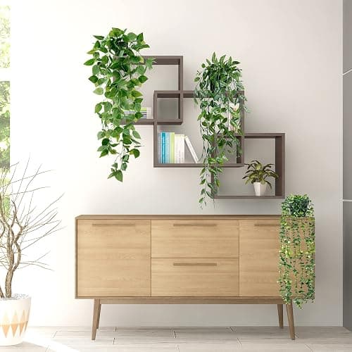 Sggvecsy Fake Hanging Plants 6 Pack Artificial Hanging Eucalyptus Plants Potted Greenery Faux Mandala Vine String of Pearls Boston Fern Ivy Vine Leaves Pea Pod for Home Indoor Outdoor Shelf Wall Decor thumbnail 4
