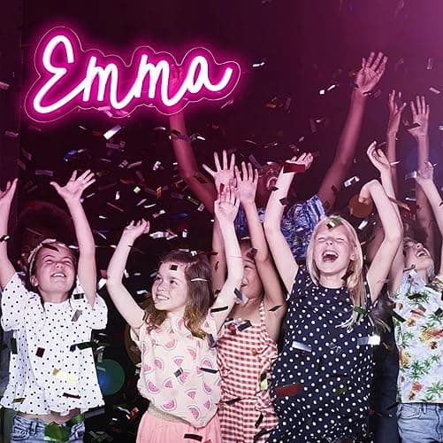 ATTNEON Emma Neon Sign for Wall Decor, LED Name Light for Kids Bedroom, Birthday Party Decor, Size 11.8 * 5.1 inches(JTLD015-8) thumbnail 6