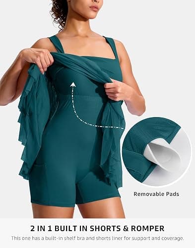 Soothfeel Tennis Dresses for Women Athletic Dress with Built in Shorts & Bra Flowy Golf Workout Dresses with Pockets Summer thumbnail 3