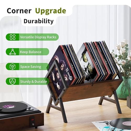 VonDream Vinyl Record Storage Holder, Space Saving Record Holder for 12 Inch Albums, Album Vinyl Record Holder Organizes & Protects Your Collection thumbnail 4