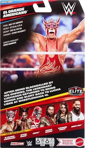 Mattel WWE Elite El Grande Americano Action Figure & Accessories | Series #126 Set, 6-inch Collectible El Grande Americano with 25 Articulation Points & Swappable Hands​ thumbnail 6