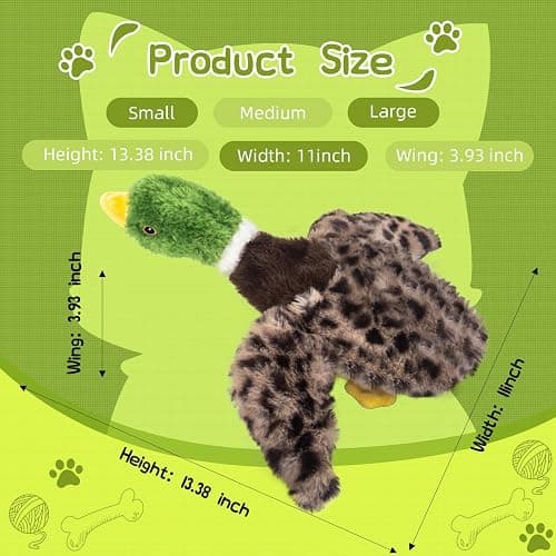 Calibonbon Dog Squeaky Toy Set – 4-Pack Durable Plush Duck, Pheasant, Goose for Small and Medium Dogs – Soft Bird Chew Toys with Crinkle Sound for Puppy Play, Interactive Training thumbnail 4
